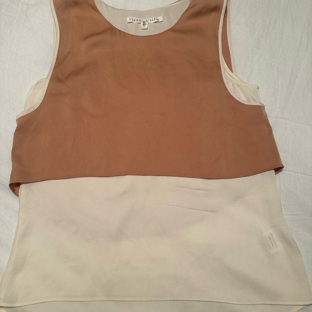 Veronica Beard Two-Tone Sleeveless Top